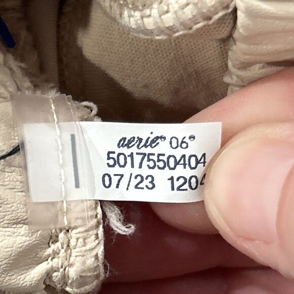 OFFLINE By Aerie Pants Womens XS Real Luxe Beige Wide Leg Pockets Faux Leather - Picture 4 of 6